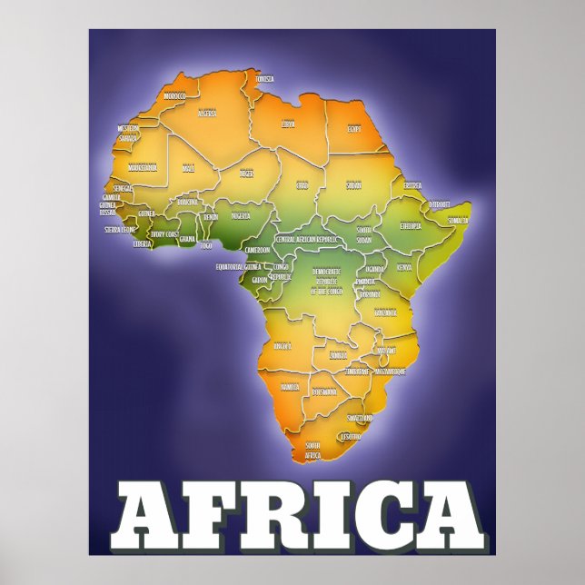 Póster Mapa de áfrica (Frente)