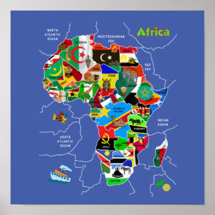 Póster Mapa de África