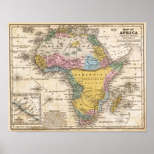 Póster Mapa de África (Frente)