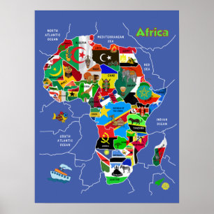 Póster Mapa de África