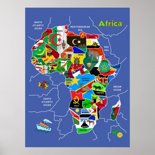 Póster Mapa de África (Frente)
