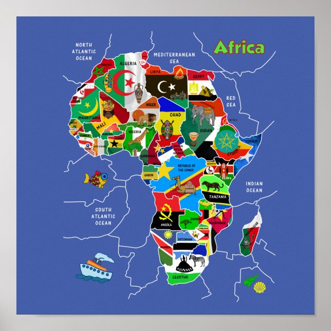 Póster Mapa de África (Frente)