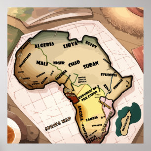 Póster Mapa de África