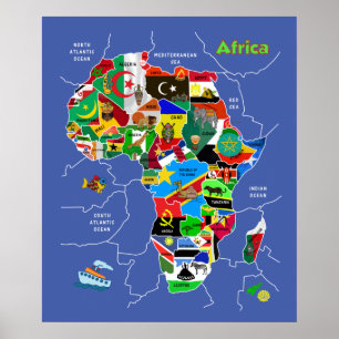 Póster Mapa de África