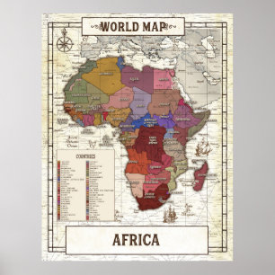 Póster Mapa De África