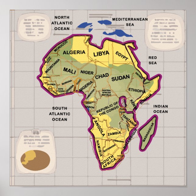 Póster Mapa de África (Frente)
