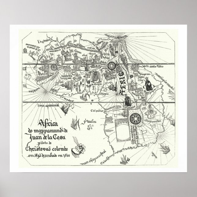 Póster Mapa de África | 1500 (Frente)