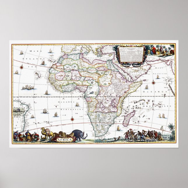 Póster Mapa de África | 1696 (Frente)