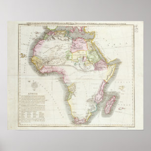 Póster Mapa de África, 1821