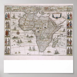 Póster mapa de África de 1600