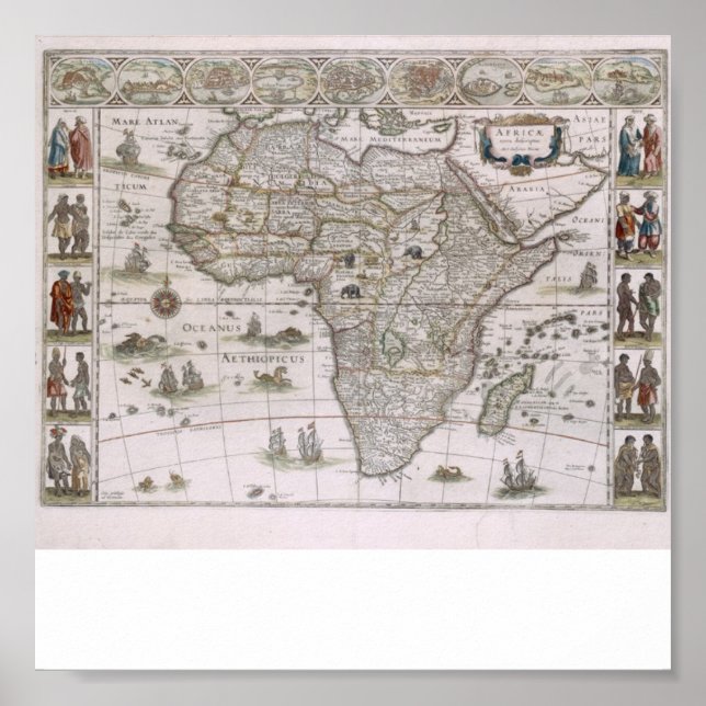 Póster mapa de África de 1600 (Frente)