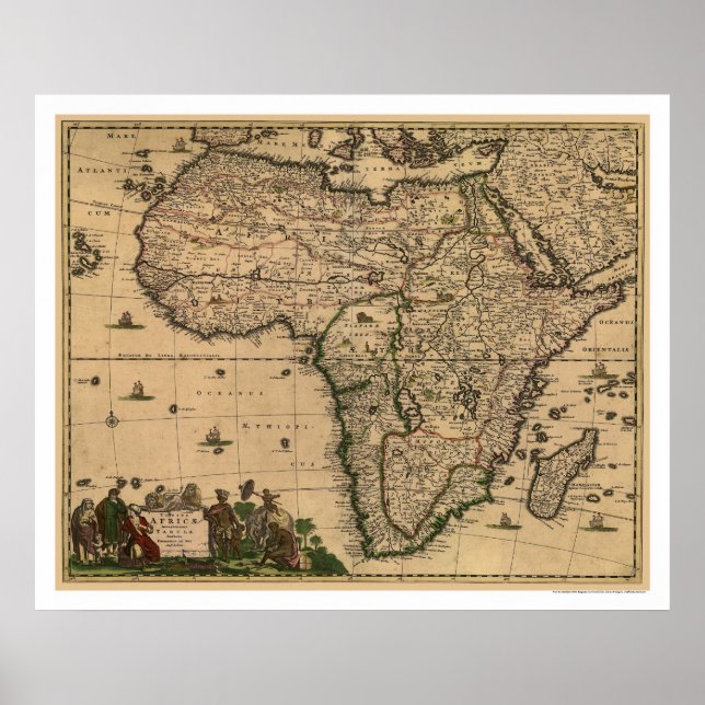 Póster Mapa de África de 1688 (Frente)