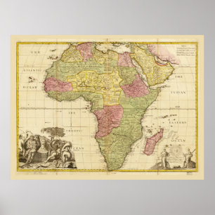 Póster Mapa de África de John Senex (1725)