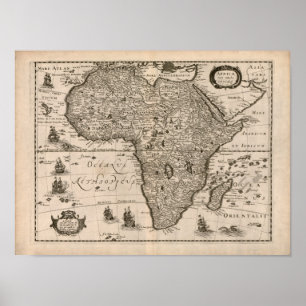 Póster Mapa de África de la época de 1640