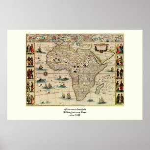 Póster Mapa de África de la época de los años 60 de Wille