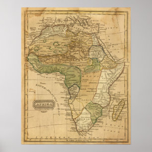 Póster Mapa de África de Worcester