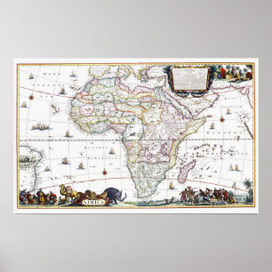 Póster Mapa de África el   1696