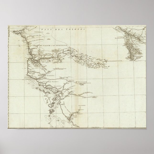 Póster Mapa de África Occidental (Frente)