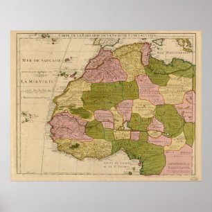 Póster Mapa de África Occidental (c 1718)
