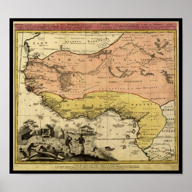 Póster Mapa de África Occidental de 1743 (Frente)