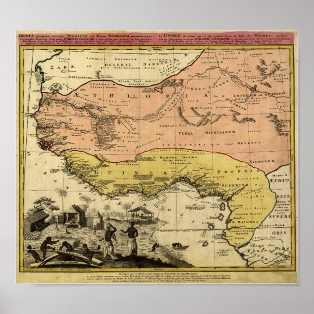 Póster Mapa de África Occidental de 1743 (Frente)