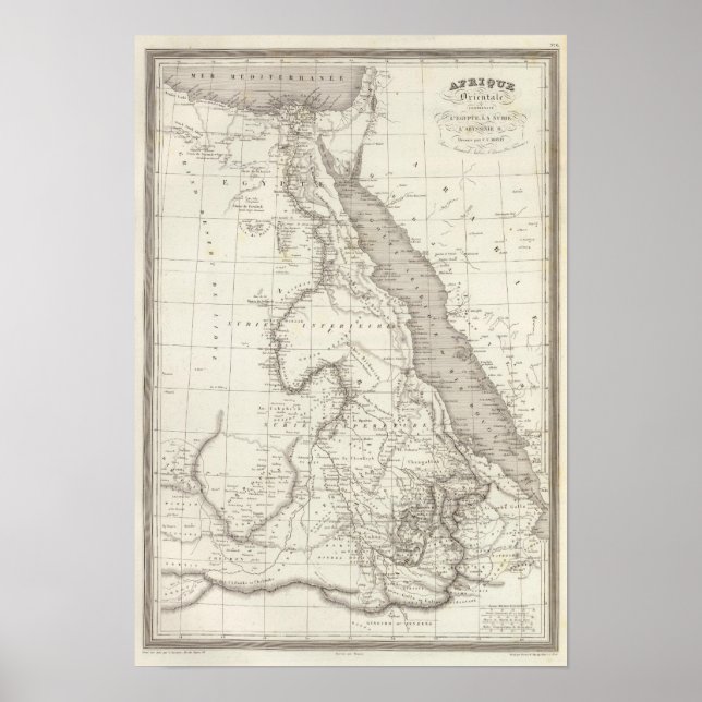 Póster Mapa de África Oriental (Frente)