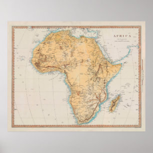 Póster Mapa de África Vintage (1830)