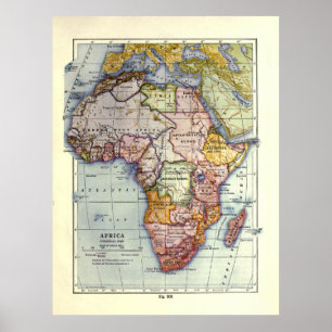 Póster Mapa de África Vintage (1921)