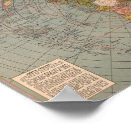 Póster Mapa de aire terrestre plano equivalente de Azimut