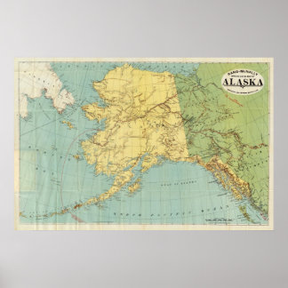 Póster Mapa de Alaska de Rand McNally