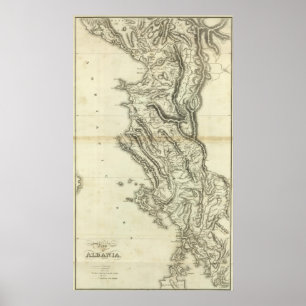 Póster Mapa de Albania