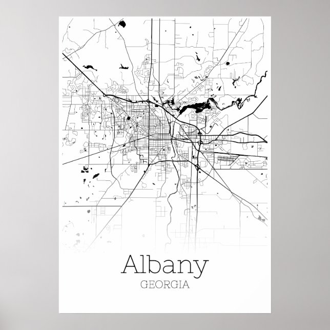 Póster Mapa de Albany - Georgia - Poster del Mapa de la C (Frente)