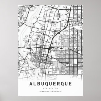 Póster Mapa de Albuquerque