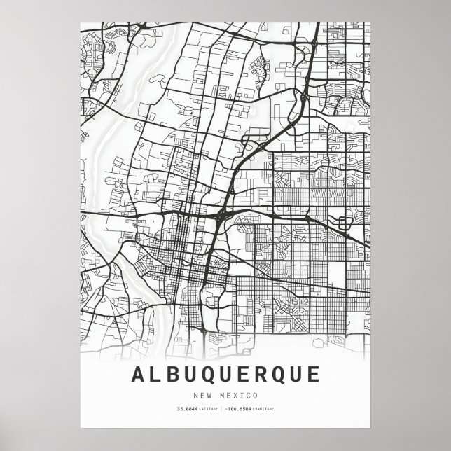 Póster Mapa de Albuquerque (Frente)