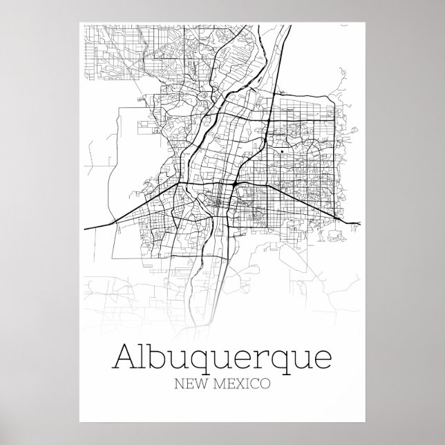 Póster Mapa de Albuquerque - Nuevo México - Poster de Map (Frente)