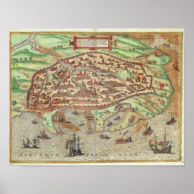 Póster Mapa de Alejandría (Frente)