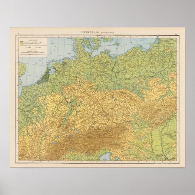 Póster Mapa de Alemania (Frente)