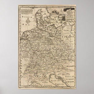 Póster Mapa de Alemania