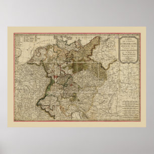 Póster Mapa de Alemania (1800)