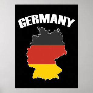 Póster Mapa de Alemania - Bandera alemana - Viajes de Deu
