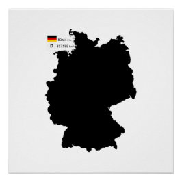 Póster Mapa de Alemania y algunos datos