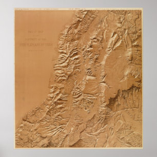 Póster Mapa de alivio de Utah