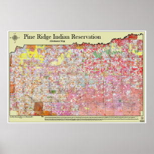 Póster Mapa de Allottment de la reserva india de Ridge