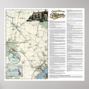 Póster Mapa de alta resolución de Higham de Charles Dicke