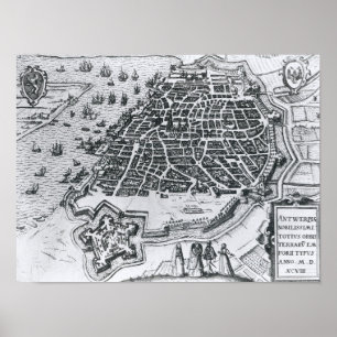 Póster Mapa de Amberes, 1598