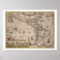 Mapa de América, del "Atlas" Mercator, pub.