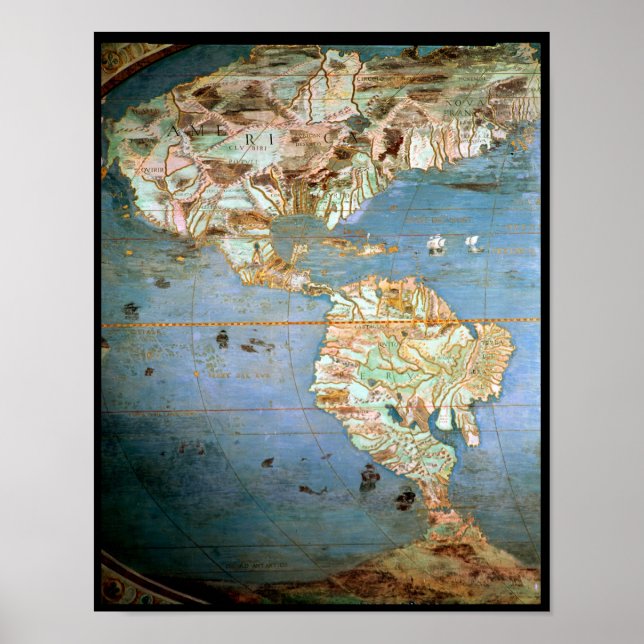 Póster Mapa de América del Norte y del Sur (Frente)