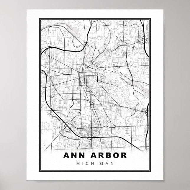 Póster Mapa de Ann Arbor (Frente)