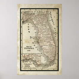 Póster Mapa de Antigüedades de Florida