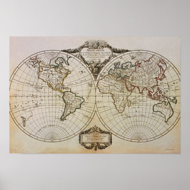 Póster Mapa de Antigüedades del Mundo (Frente)